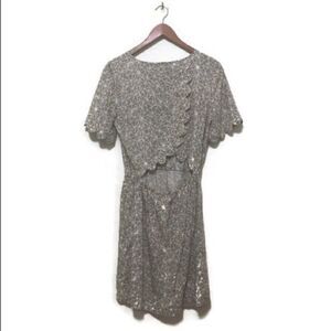 Madewell (Broadway & Broome) Peekaboo geometric open back cutout scalloped dress